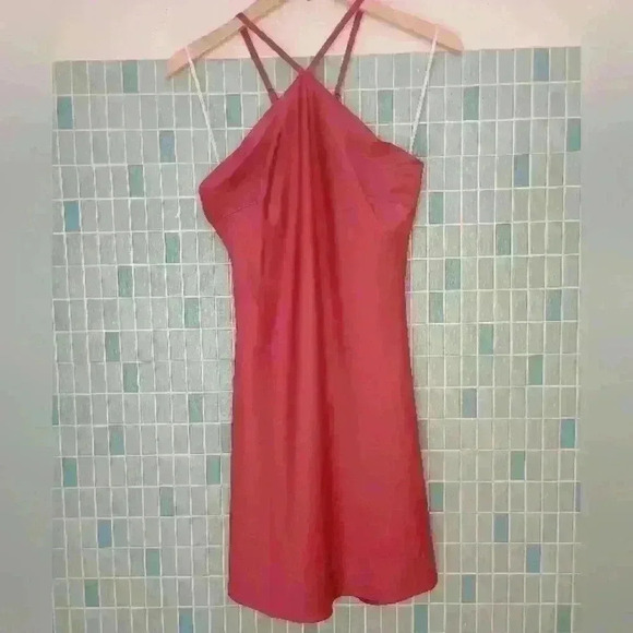 Lulu's Rooftop Party Halter Satin Mini Dress - Picture 12 of 12